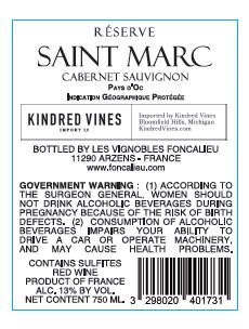Reserve Saint Marc Cabernet Sauvignon - Kindred Vines