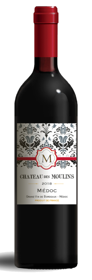 Chateau des Moulins Medoc Rouge Bottle shot